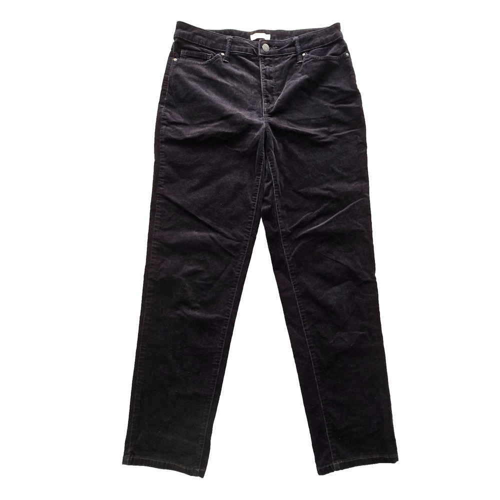 Corduroy Black Y2K VTG Skater Goth Cotton Grunge Croft & Barrow Trousers Pants 8